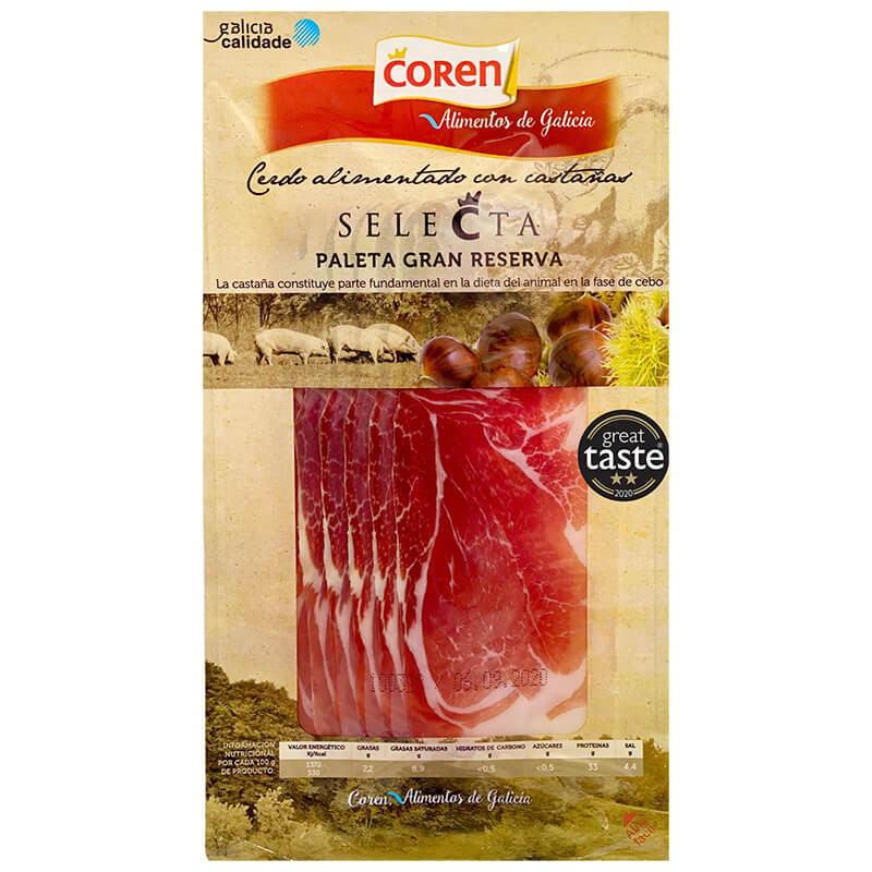 Sliced Chestnut-fed Ham Shoulder Gran Reserva, 80g