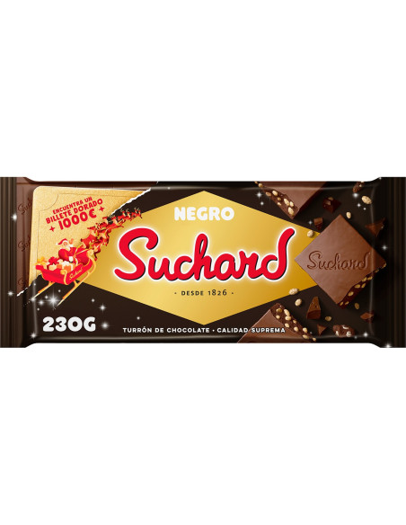 Turron de Dark Chocolate Nougat with Puffed Rice- Suchard (230g)