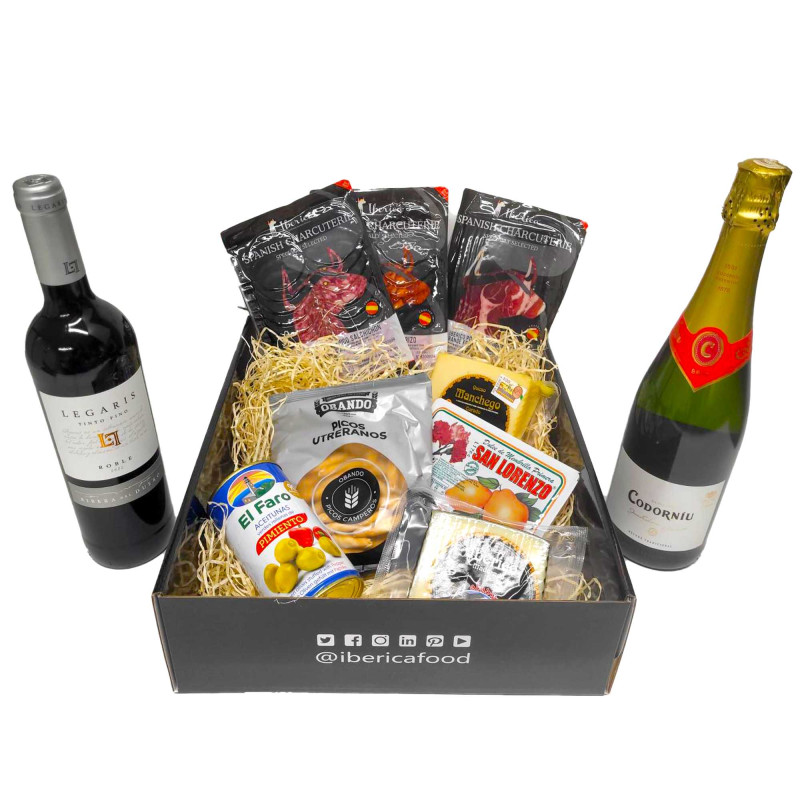 Spanish Charcuterie Board for Two - In Hamper Presentation Box